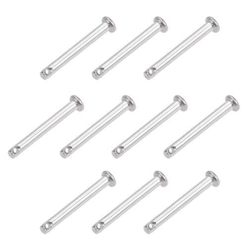 uxcell Single Hole Clevis Pins - 3mm X 25mm Flat Head 304 Stainless Steel Link Hinge Pin 10Pcs
