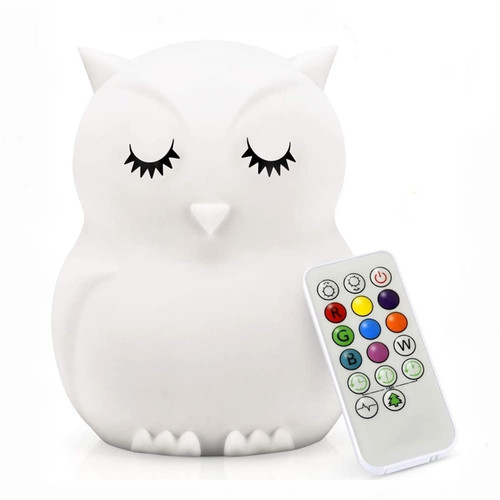 xinjinhju Night Lights for Kids, Cute Owl Lamp 9 Colors Changing LED Nightlight, Soft Light, Mood Light, Children's Room Decor for Girls Boys Student Elder Teen Gift Lamps for Bedroom - Medium xinjinhju Night Lights for Kids, Cute Owl Lamp 9 Colors Changing LED Nightlight, Soft Light, Mood Light, Children's Room Decor for Girls Boys Student Elder Teen Gift Lamps for Bedroom - Medium