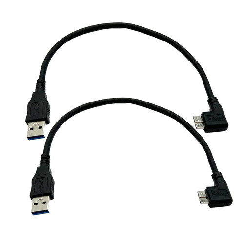 Seadream Angled Micro USB 3.0 Cable M/M 2Pack Right Angled USB 3.0 Micro B Male to USB 3.0 Type A Male Gen 1 5Gbps Cable 30CM (2Pack USB 3.0 to Micro B Right Angled)
