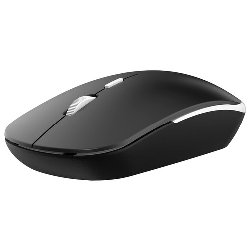 FENISIO Wireless Mouse, 2.4G Optical Cordless Mouse with USB Receiver Ultra Silent Ergonomic LED Mouse, AA Battery Operated, Computer Mouse for PC, Laptop, Desktop, MacBook, Windows (Black)
