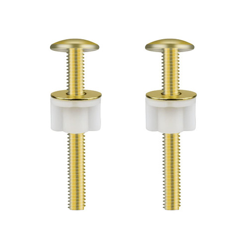 Universal Toilet Seat Hinge Bolts Screws Set Heavy Duty Toilet Seat Fastener with Plastic Nuts and Metal Washers for Top Mount Toilet Seat Hinges Replacement Parts (2 Pcs)