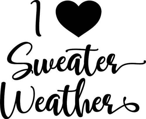 Car Sticker I Heart Weather Love Ill Cozy Bundle Up Chilly Car Window Decal Sticker White 7 Inch