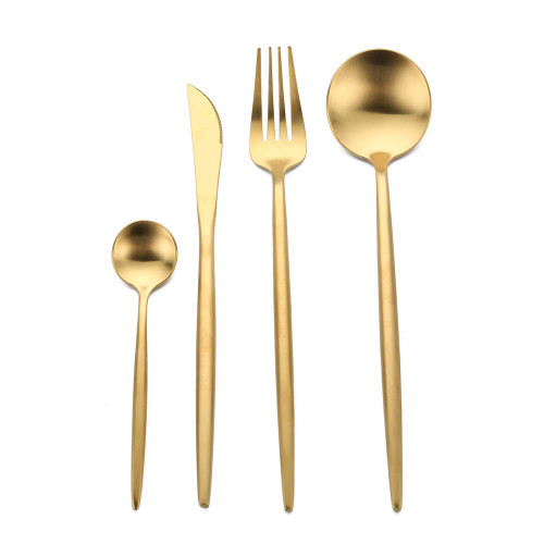 Fullgaden Royal 4-Piece 18/10 Stainless Steel Flatware Cutlery Sets Including Fork Spoons Knife Tableware for Home,Hotel,Restaurant, Gold