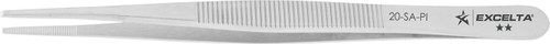 Excelta - 20-SA-PI - Tweezers - Strong Point - Straight - Two Star - Anti-Mag. SS - Serrated Tips, 0.06" Height, 0.32" Wide, 4.5" Length Excelta - 20-SA-PI - Tweezers - Strong Point - Straight - Two Star - Anti-Mag. SS - Serrated Tips, 0.06" Height, 0.32" Wide, 4.5" Length