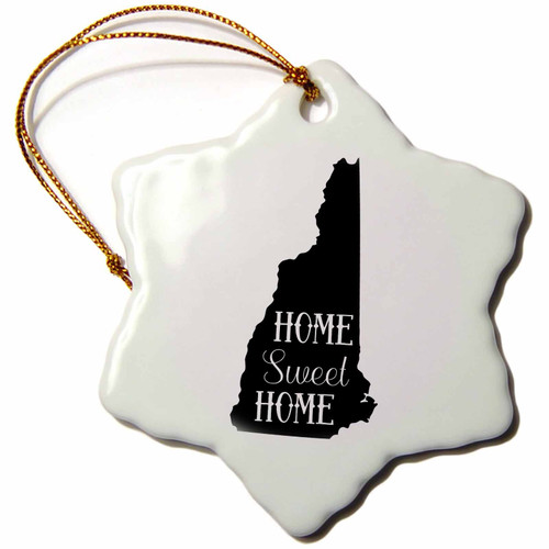 3dRose Home Sweet Home Inside The State of New Hampshire. White... - Ornaments (orn-324145-1) 3dRose Home Sweet Home Inside The State of New Hampshire. White... - Ornaments (orn-324145-1)