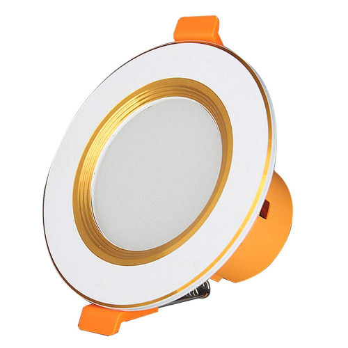 OKLUCK Ultra-Thin 3w/5w/7w Led Highlight Anti-Glare No Strobe Downlight Smooth Design Ceiling Energy Saving Panel Light Recessed Round Illumination Spotlight Baffle Trim (Color : White Light_3w)