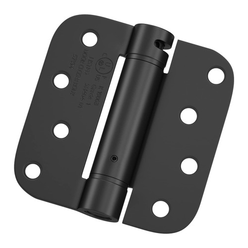 3Pack Black 4 Inch Self Closing Spring Door Hinge 5/8" Radius Corners Residential & Heavy-Duty Door Hardware Black Adjustable Door Hinges