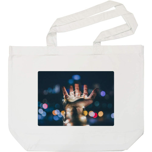 Azeeda 'Holding Christmas Lights' Tote Shopping Bag for Life (BG00014493)
