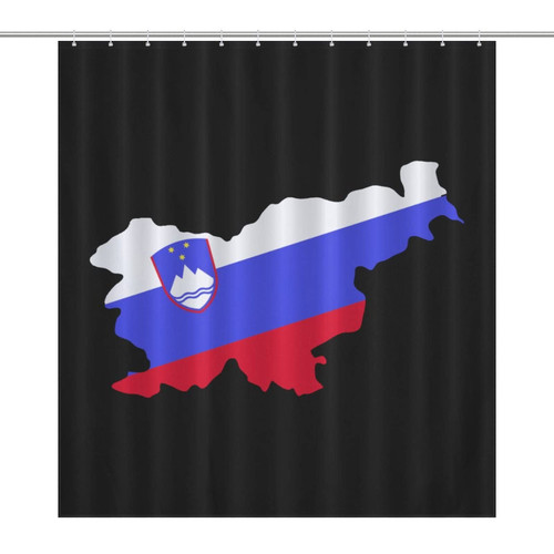 Slovenia Map Shower Curtain Waterproof Polyester Bath Curtain for Home Bathroom Hotel Decor 66x72Inch?168x183cm?