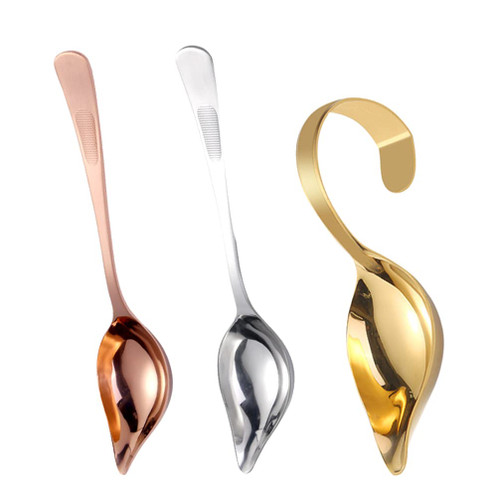 Happyyami Precision Culinary Drawing Decorating Spoons with Spout 3PCS Stainless Steel Chef Culinary Drawing Spoons DIY Chocolate Spoon Filter Spoons for Decorative Plates Cake Dessert