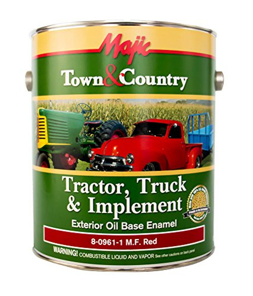 Majic Paints 8-0961-1 Town & Country Tractor, Truck & Implement Oil Base Enamel Paint, 1-Gallon, M.F. Red