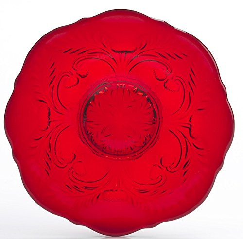 Dessert Plate - Inverted Thistle - Mosser Glass - USA (Red)