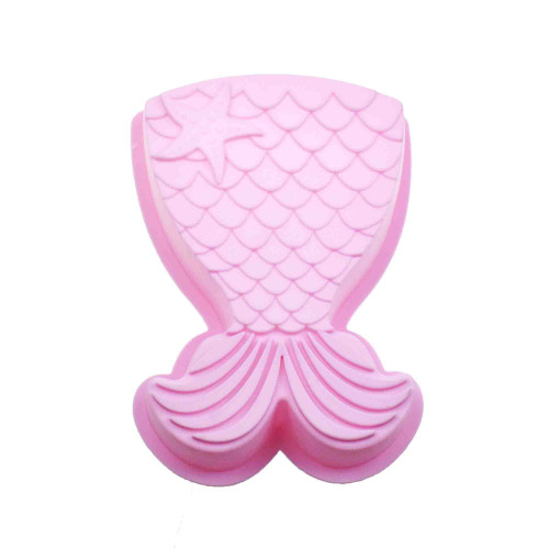 Mermaid Cake Pan Features Silicone Mermaid Tail with Seashell
