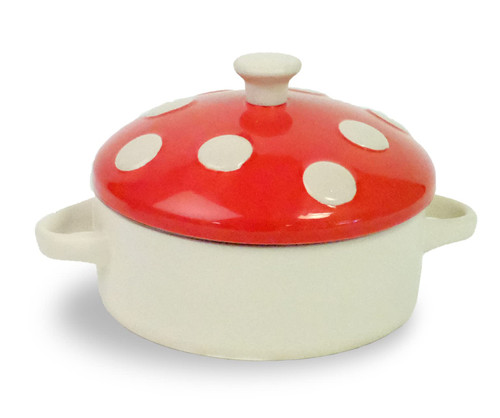 WILD EYE DESIGNS BRIE BAKER BAKING DISH, MUSHROOM PATTERN LID INCLUDED WILD EYE DESIGNS BRIE BAKER BAKING DISH, MUSHROOM PATTERN LID INCLUDED