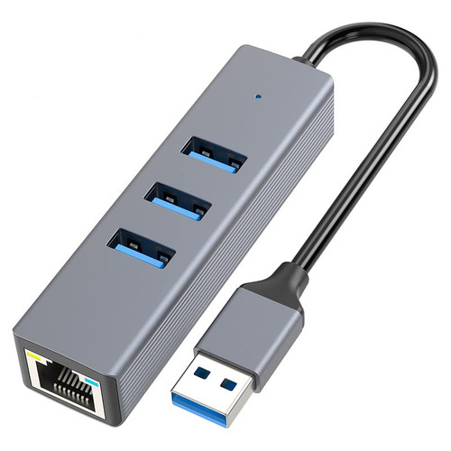 USB 3.0 to Ethernet Adapter,3*USB 3.0 Hub with RJ45 10/100/1000 Gigabit Ethernet Adapter LAN Wired Compatible with Laptop PC,Switch,Surface Pro,Windows,Mac OS,Surface Pro,Linux,XPS and More