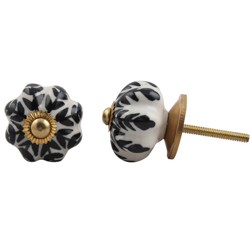 Indian Shelf 4 Pieces Drawer Hardware Knobs | Leaf Dresser Knobs Girls | Drawer Pulls and Knobs Black | Cabinet Pulls Modern Ceramic | Kitchen Cupboard Knobs | Farmhouse Kitchen Knobs for Cabinets