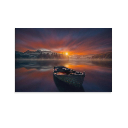 Sunset Lake Poster Wall Art Fishing Boat Sunset Quiet Lake Wall Art Painting Canvas Wall Decor Home Canvas Painting Posters And Prints Wall Art Pictures for Living Room Bedroom Decor 08x12inch(20x30c Sunset Lake Poster Wall Art Fishing Boat Sunset Quiet Lake Wall Art Painting Canvas Wall Decor Home Canvas Painting Posters And Prints Wall Art Pictures for Living Room Bedroom Decor 08x12inch(20x30c