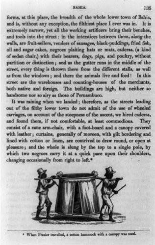 HistoricalFindings Photo: Illustration,Brazilian Slaves,Bahia Carrying,Covered Sedan Chair,Woman,1824