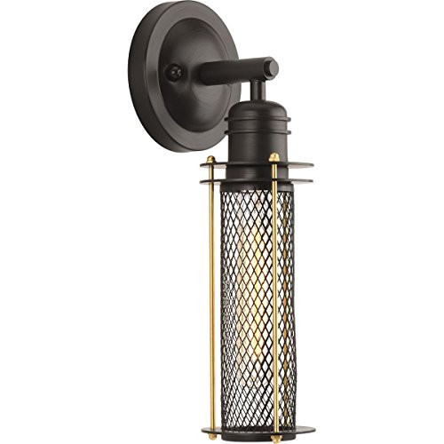 Progress Lighting P710014-020 Industrial Antique Bronze One-Light Wall Sconce