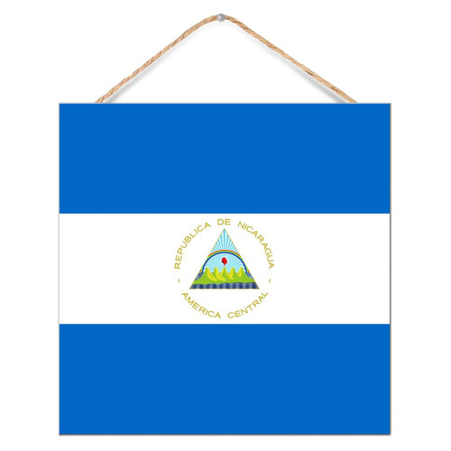 CustonCares Nicaragua Wall Decoration Wooden Sign Modern State Map Sailor Sailing Signs Painted Wood Pallet Wall Plaque Sign for Dinning Room Living Room House 12x12in