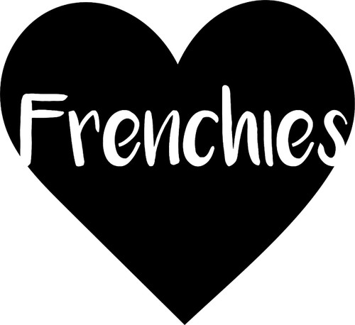 Car Sticker Love Frenchies Heart Dog Car Window Decal Sticker White 7 Inch