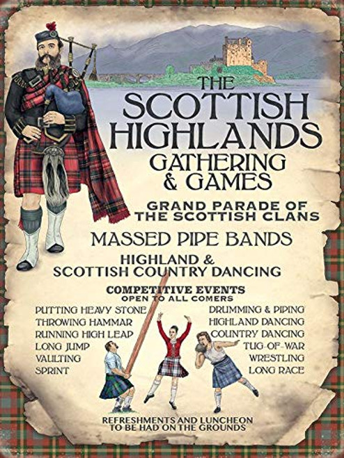 Wallors Metal Signs Vintage Funny Plaques Poster for Indoor Man Cave Home Scotland Scottish Highlands Gatherings & Games Tin Sign 8" x 12" Wall Decor Wallors Metal Signs Vintage Funny Plaques Poster for Indoor Man Cave Home Scotland Scottish Highlands Gatherings & Games Tin Sign 8" x 12" Wall Decor