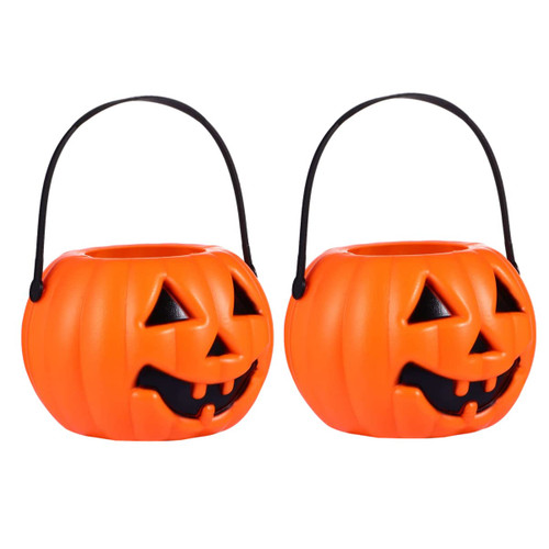 Halloween Pumpkin Bucket Halloween Bucket Trick or Treat Candy Buckets with Handle Halloween Party Favors Home Decor?4.32X4.32X3.14inch?