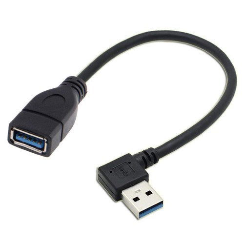 xiwai USB 3.0 Type-A Male to USB 3.0 Type-A Female Extension Cable 20cm 5Gbps 90 Degree (Left Angled)