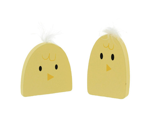 Collins Painting Mini Wooden Chick Cutout Shelf Sitters Set of 2 - Cute Wood Tabletop Decoration for Easter Baskets, Spring, Summer Home Decor