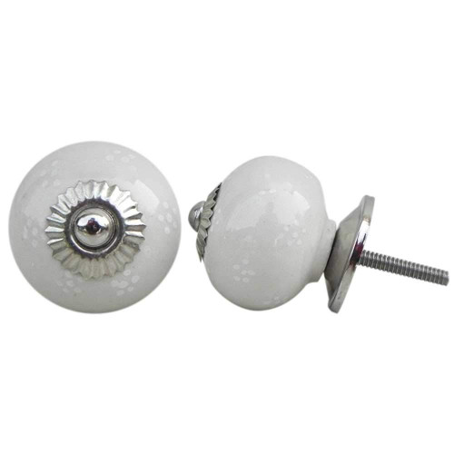 IndianShelf 2 Pieces Hardware Knobs | Flower Decorative Cabinet Knobs | Cream Knobs for Dresser Drawers Kids | Ceramic Knobs Dresser | Pulls and Knobs for Cabinets and Drawers | One Hole Drawer Pulls