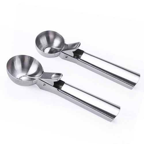 Linwnil Cookie Scoop Set - Small/1 Tablespoon, Medium/2 Tablespoon, Large/3 Tablespoon - Ice Cream Scoop Set, 18/8 Stainless Steel Dough Scoop Cupcake Scoop Melon Baller (Trigger Scoop,Size S+M)