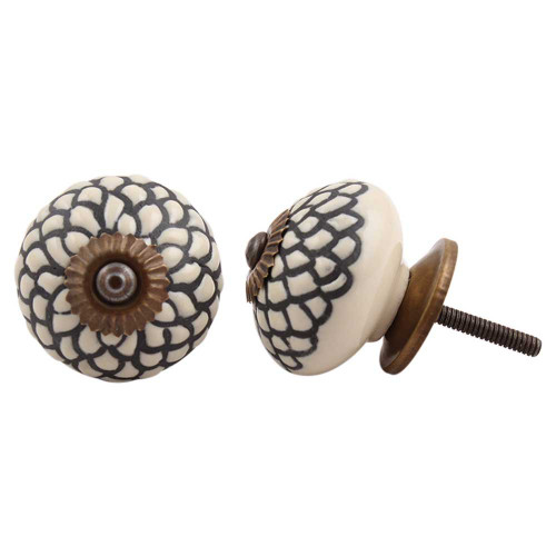 Indian Shelf 8 Pack Unicorn Drawer Knobs|Floral Knobs for Dressers|Cream Pull Knobs for Cabinets & Drawers|Ceramic Cabinet Hardware Pulls|Cute Door Knobs|Farmhouse Kitchen Knobs for Cabinets