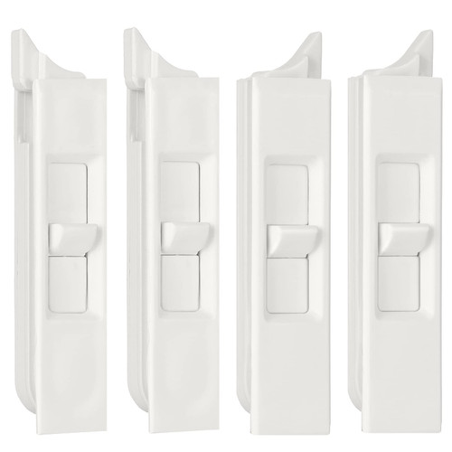Tilt Latch Pairs White Plastic Construction Snap-In Latch Pairs Spring Loaded Sliding Window Tilt Latch for Home Window Accessories (4)