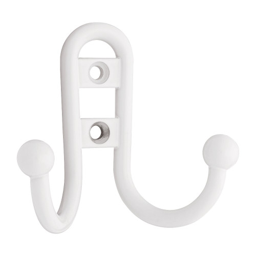 BRAINERD B46115J-W-C Double Robe Hook with Ball End, White