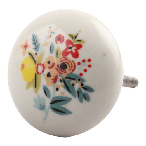 Indian Shelf 2 Pack Decorative Door Knob|Flat Floral Kitchen Cabinet Knob|Cute Knobs for Dresser Drawers Multicolor|Dresser Knobs Ceramic|Kitchen Pulls & Knobs|Hardware Pulls for Cabinets & Drawers