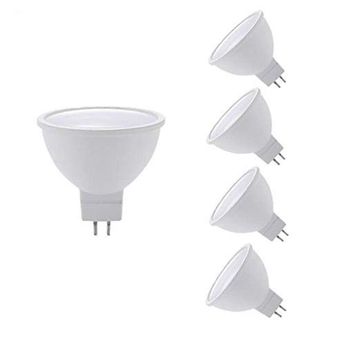 6W MR16 LED Light Bulbs(5 Pack) 50W Halogen Equivalent,6000K Daylight White,500lm,GU5.3 Base,Spotlight Bulb for Landscape, Recessed, Track Lighting