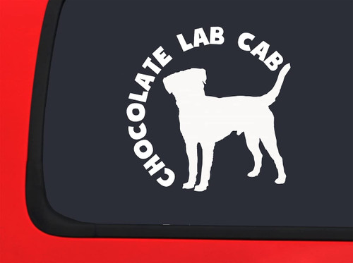Car Sticker Chocolate Lab Cab Funny Dog Owner Driving Love Car Window Decal Sticker White 7 Inch