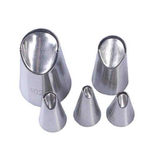 5pcs Cupcake Russian Piping Tips Set Stainless Steel Icing Piping Nozzles Pastry Tips Portable Cake Nozzle Baking Accessories