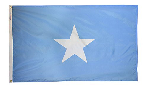 Annin Flagmakers Model 197464 Somalia Flag 3x5 ft. Nylon SolarGuard Nyl-Glo 100% Made in USA to Official United Nations Design Specifications. Annin Flagmakers Model 197464 Somalia Flag 3x5 ft. Nylon SolarGuard Nyl-Glo 100% Made in USA to Official United Nations Design Specifications.