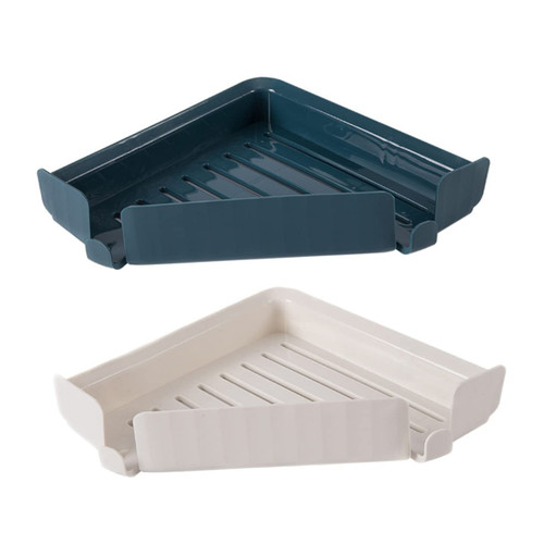 Cabilock 2pcs Tripod Rack Shower Shelf Adhesive Corner Shower Storage Shampoo Holder for Shower Wall Kitchen Storage Racks Bathroom Organizer Kitchen Racks Plastic Triangle Basket