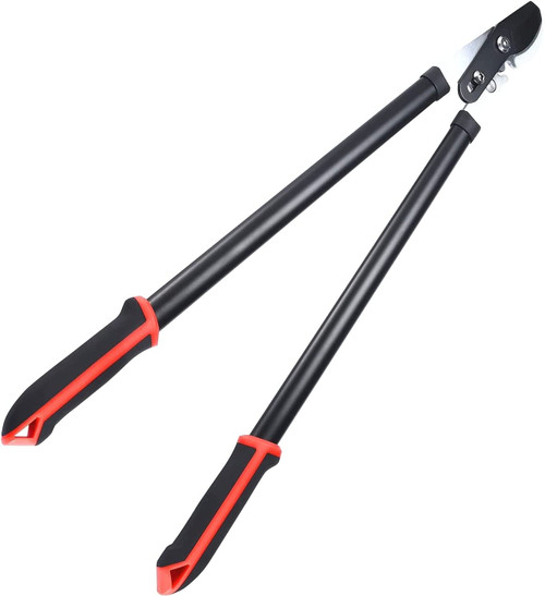 Kapoo Bypass Lopper with Compound Action, Chops Thick Branches with Ease, 30 Inch Tree Trimmer, Hand Loppers with 1.75'' Cutting Capacity Tree Pruner, b01 Red, Black, Loopers-b01