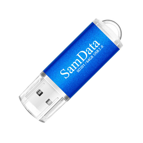 SamData 1 Pack 64GB USB Flash Drives USB 2.0 Thumb Drives Memory Stick Jump Drive Zip Drive, Blue