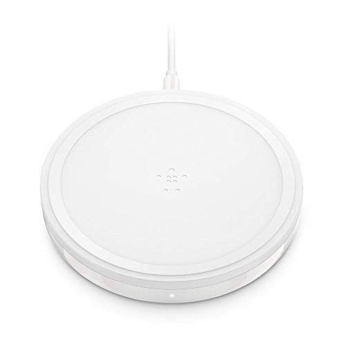Belkin Boost Up Wireless Charging Pad 10W  Qi Wireless Charger for iPhone Xs, XS Max, XR/Samsung Galaxy S9, S9+, Note9 / LG, Sony and More (White)