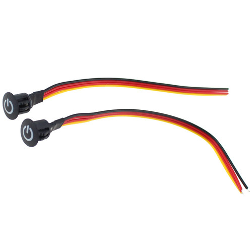 Touch Switch for DC LED Light MTQY 2PCS 10mm Black Micro Touch Sensor Stepless Dimmer Switches with Cord for On/Off Stepless Desk Lamp Strip Led, Micro Touch Stepless Dimming Switches