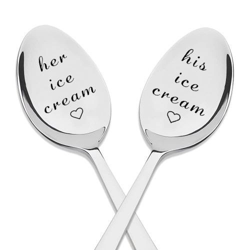 His and Hers Ice Cream Spoons Set of 2 Boyfriend Girlfriend Birthday Valentines Gift for Husband Wife Engraved Spoon for Couples Anniversary Christmas Gifts for Him Her His and Hers Ice Cream Spoons Set of 2 Boyfriend Girlfriend Birthday Valentines Gift for Husband Wife Engraved Spoon for Couples Anniversary Christmas Gifts for Him Her