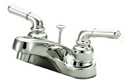 Kingston Brass KB251B Magellan Twin Lever Handle 4-Inch Centerset Lavatory Faucet with Brass Pop-Up, Polished Chrome