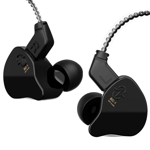 CCZ Yinyoo Melody in Ear Monitors Wired Earbuds in-Ear Earphones Headphones without Microphone IEM HIFI Bass with 1DD 1BA, Ear fins, 4N OFC Cable for Musicians,Singer,on Stage,Studio(nomic,dark black)