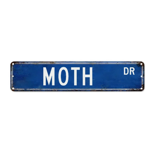 godblessign Moth Retro Metal Wall Sign Metal Street Sign Gift for Moth Lover Art Wall Plaque Decor Animal Pet Owner Men Cave Decor Vintage Wall Art Home Quality Sign for Front Porch Garden Outdoor
