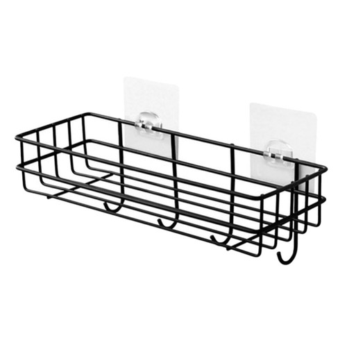 Uonlytech Bathroom Shelf Wall Mounted Shelves Shelf for Corner Metal Shelving Kitchen Shelf Bathroom Wall Shelf Bathroom Metal Wall Shelf Iron Black Shower Caddy No Punch Shower Rack Metal
