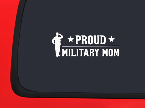 Car Sticker Proud Military Mom Stars Troops Family Love Car Window Decal Sticker White 7 Inch
